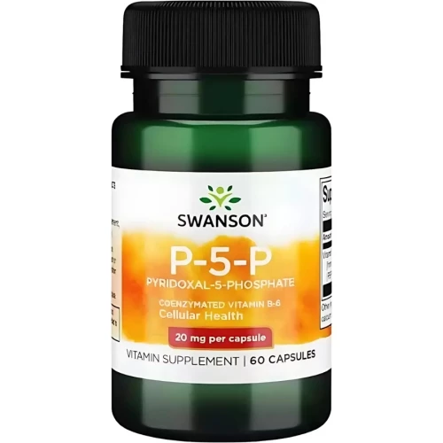 Swanson - P-5-P (pyridoxal-5-phosphate) Coenzymated Vitamina B-6 - 60 kapsułek Swanson - P-5-P (pyridoxal-5-phosphate) Coenzymated Vitamina B-6 - 60 kapsułek